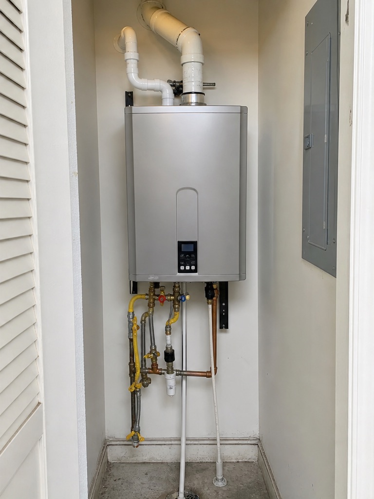 After — Failing tank water heater → tankless system